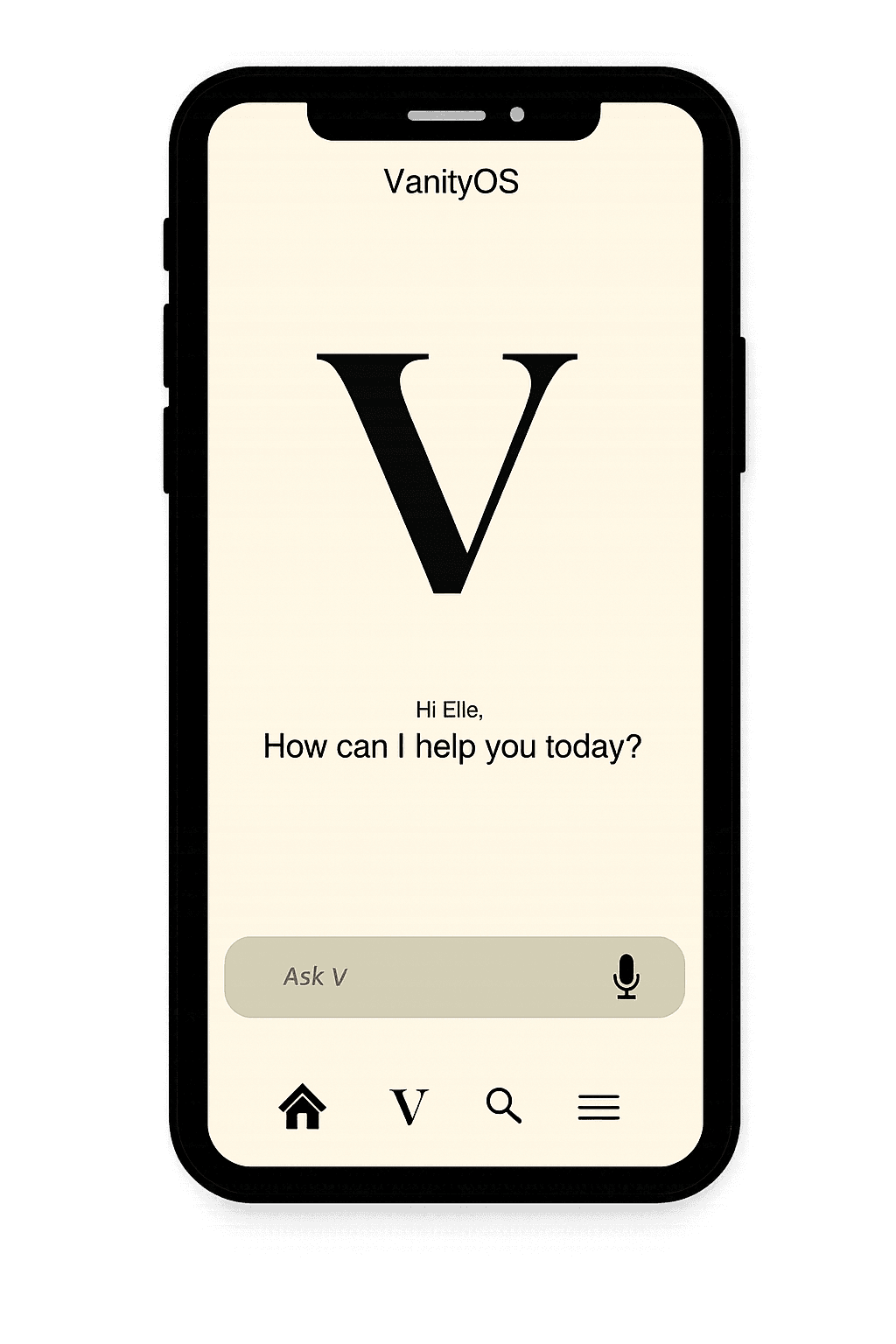 VanityOS app mockup